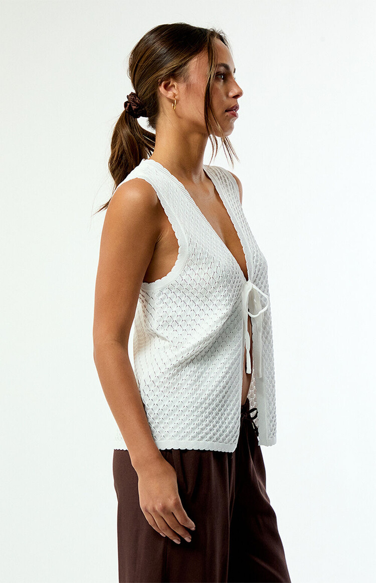 Rhythm Gigi Longline Knit Vest | White