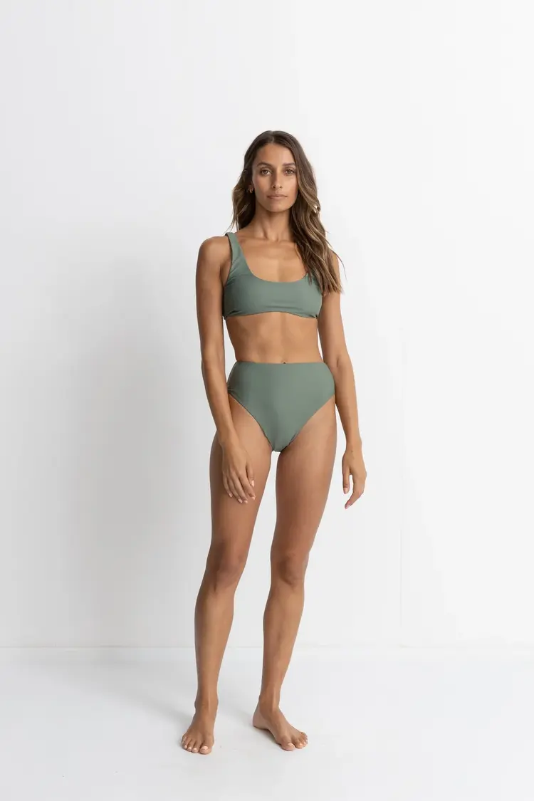 Rhythm Classic Hi Waist Pant | Olive