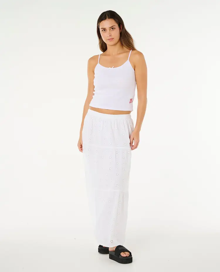 Rip Curl Oasis Broderie Maxi Skirt | White