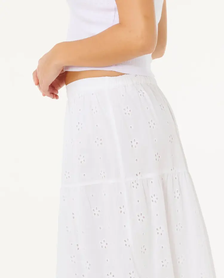 Rip Curl Oasis Broderie Maxi Skirt | White
