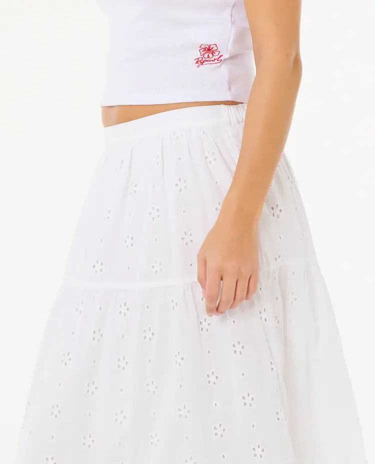 Rip Curl Oasis Broderie Maxi Skirt | White