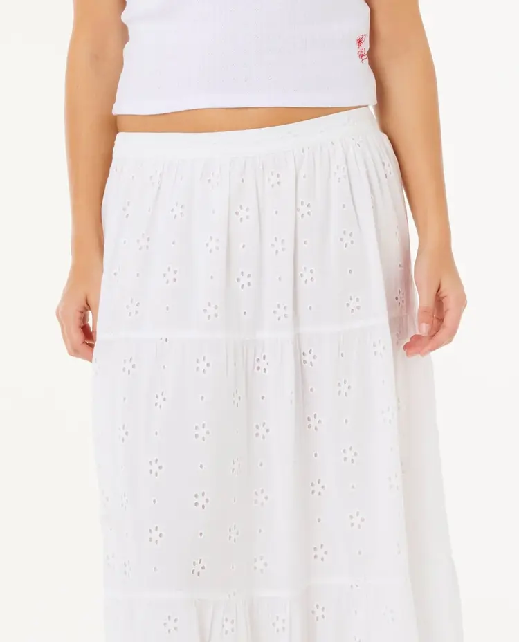 Rip Curl Oasis Broderie Maxi Skirt | White