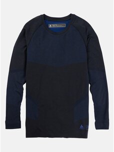Burton Men's [ak] Slokar Merino Base Layer Crewneck | True Black/Jake Blue