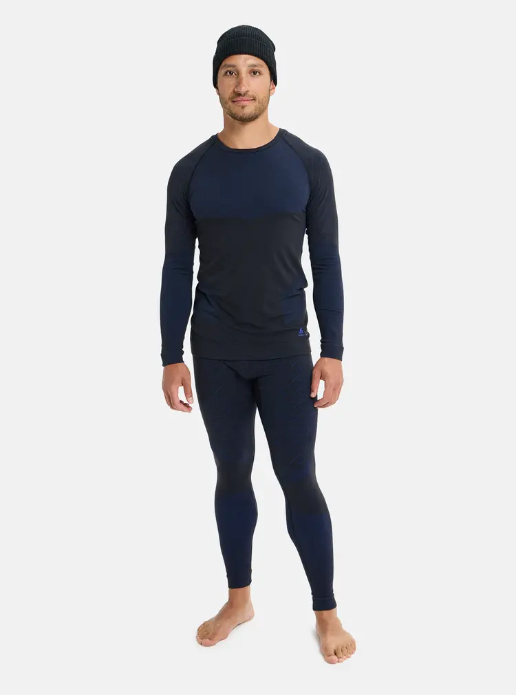 Burton Men's [ak] Slokar Merino Base Layer Crewneck | True Black/Jake Blue