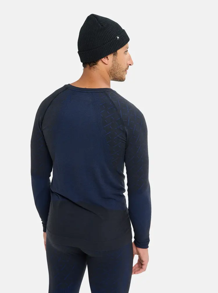 Burton Men's [ak] Slokar Merino Base Layer Crewneck | True Black/Jake Blue