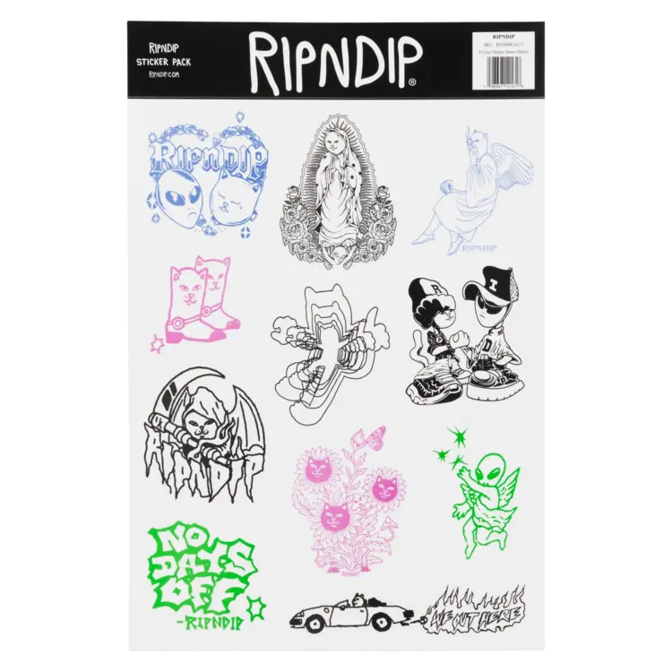 Ripndip Ripndip Sticker Sheet 9 Lives | Multi