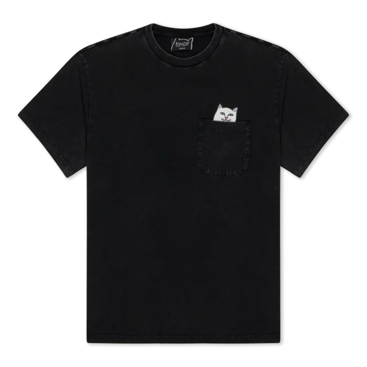 Ripndip Pocket T-Shirt Lord Nermal | Black Vintage Wash