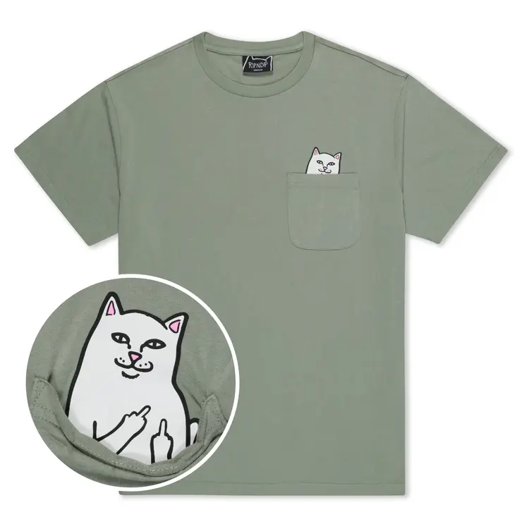Ripndip Pocket T-Shirt Lord Nermal | Sage Vintage Wash