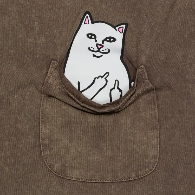 Ripndip Pocket T-Shirt Lord Nermal | Brown Vintage Wash