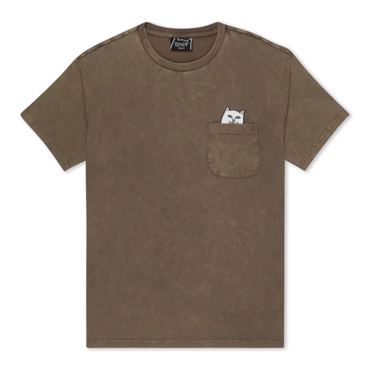 Ripndip Pocket T-Shirt Lord Nermal | Brown Vintage Wash