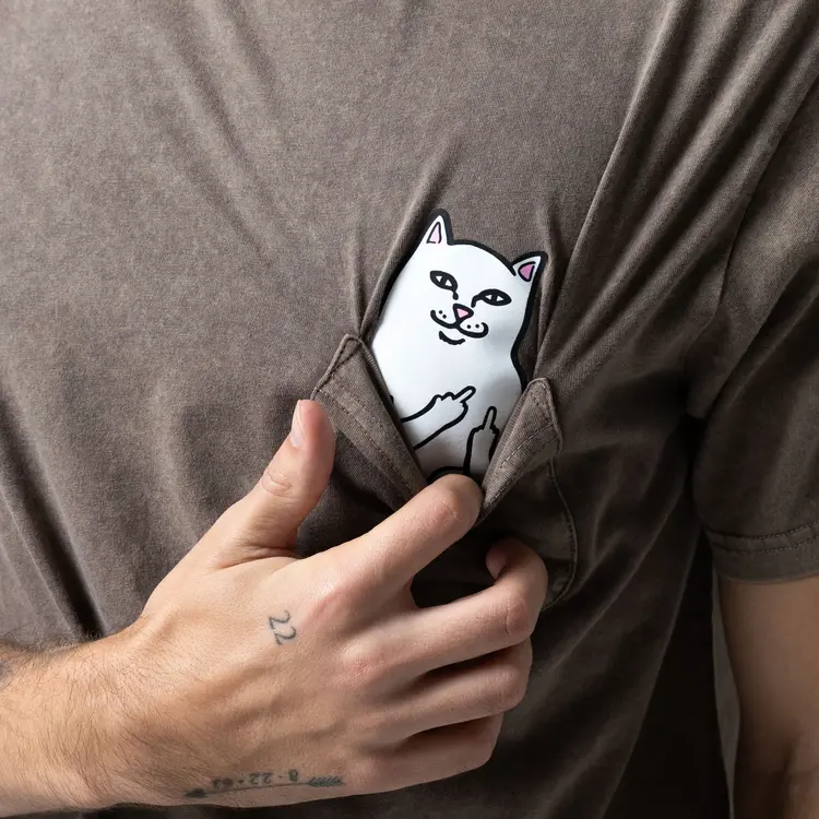 Ripndip Pocket T-Shirt Lord Nermal | Brown Vintage Wash