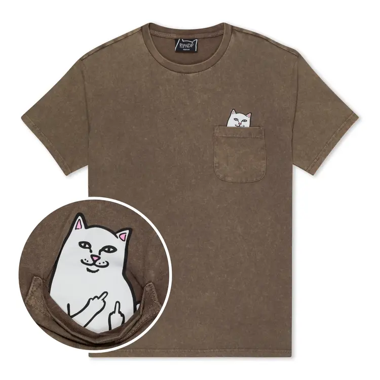 Ripndip Pocket T-Shirt Lord Nermal | Brown Vintage Wash