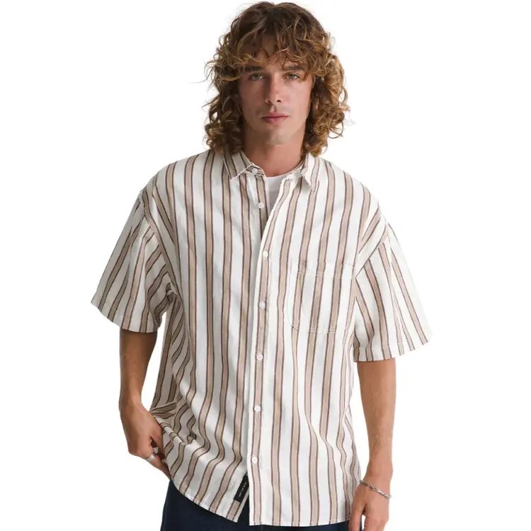 Vans Lawson Stripe SS Shirt | White-Potting Soil