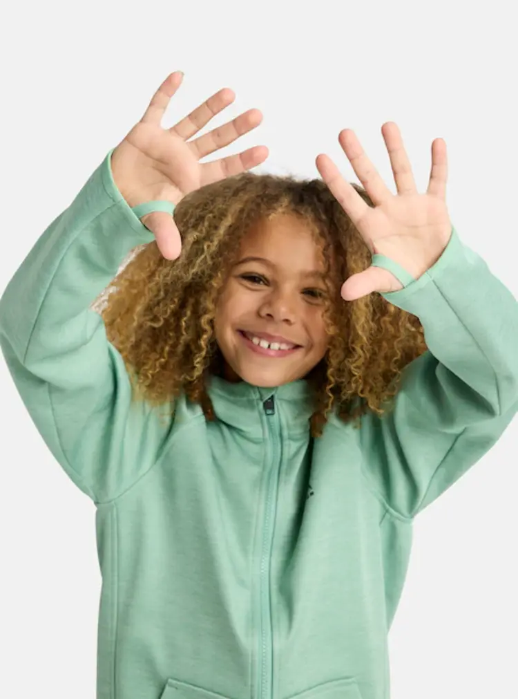 Burton Burton Kids Crown Weatherproof Full-zip Fleece | Soft Sage Heather