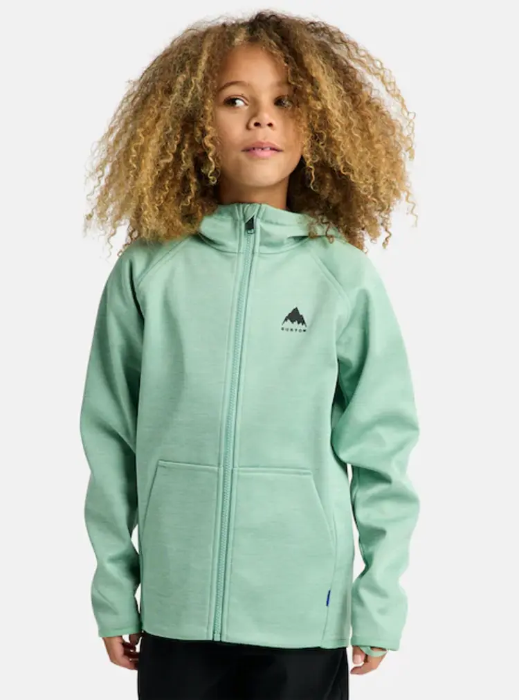 Burton Burton Kids Crown Weatherproof Full-zip Fleece | Soft Sage Heather