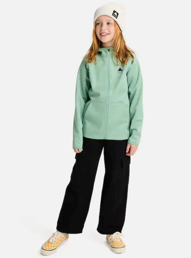 Burton Burton Kids Crown Weatherproof Full-zip Fleece | Soft Sage Heather