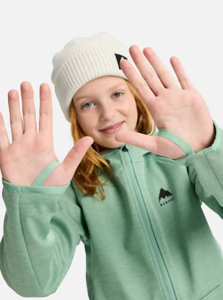 Burton Burton Kids Crown Weatherproof Full-zip Fleece | Soft Sage Heather