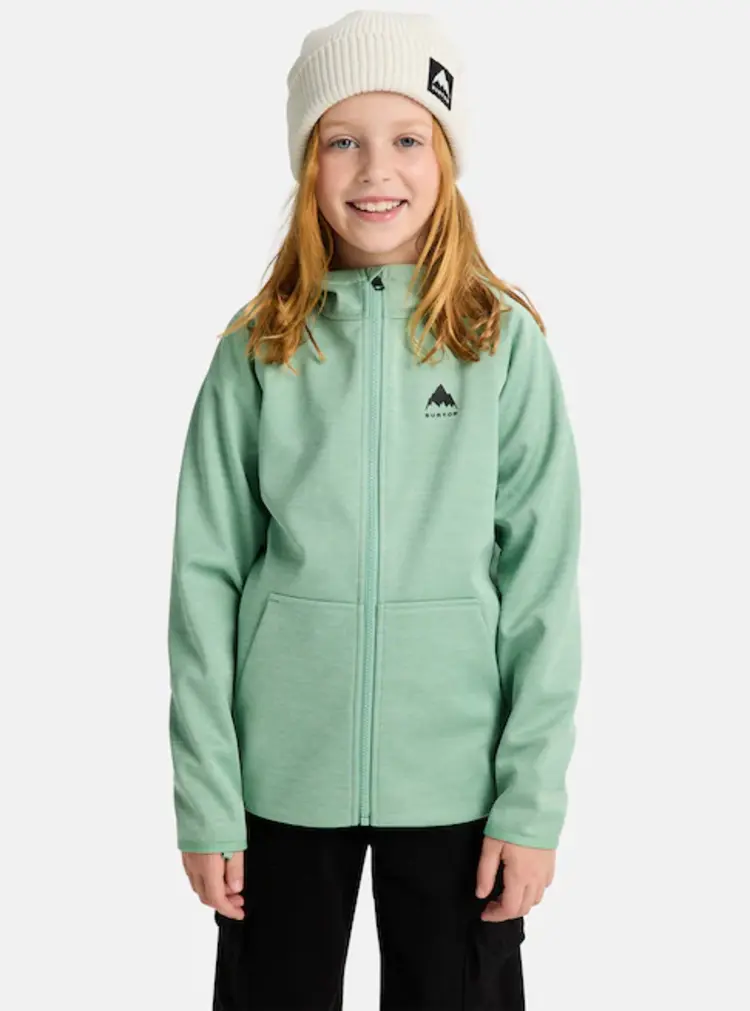 Burton Burton Kids Crown Weatherproof Full-zip Fleece | Soft Sage Heather