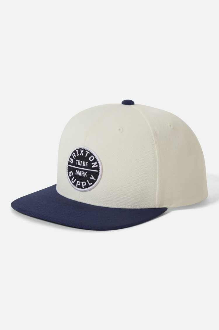 Brixton Oath III Snapback | Off White/Midnight Blue