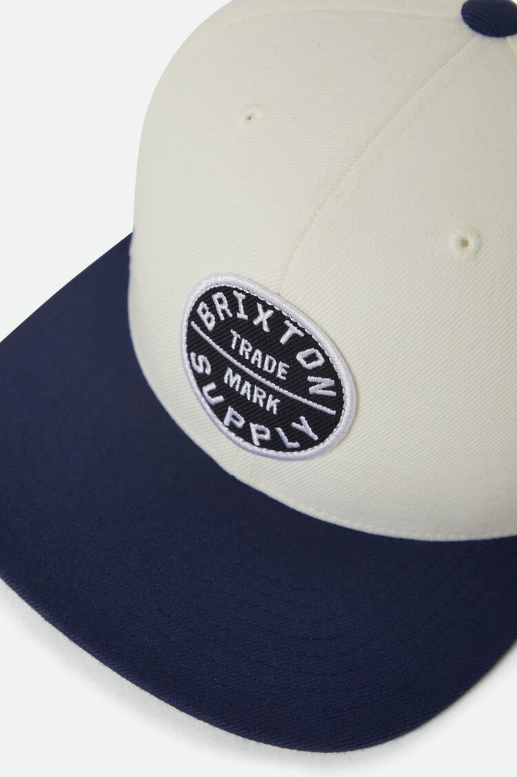 Brixton Oath III Snapback | Off White/Midnight Blue