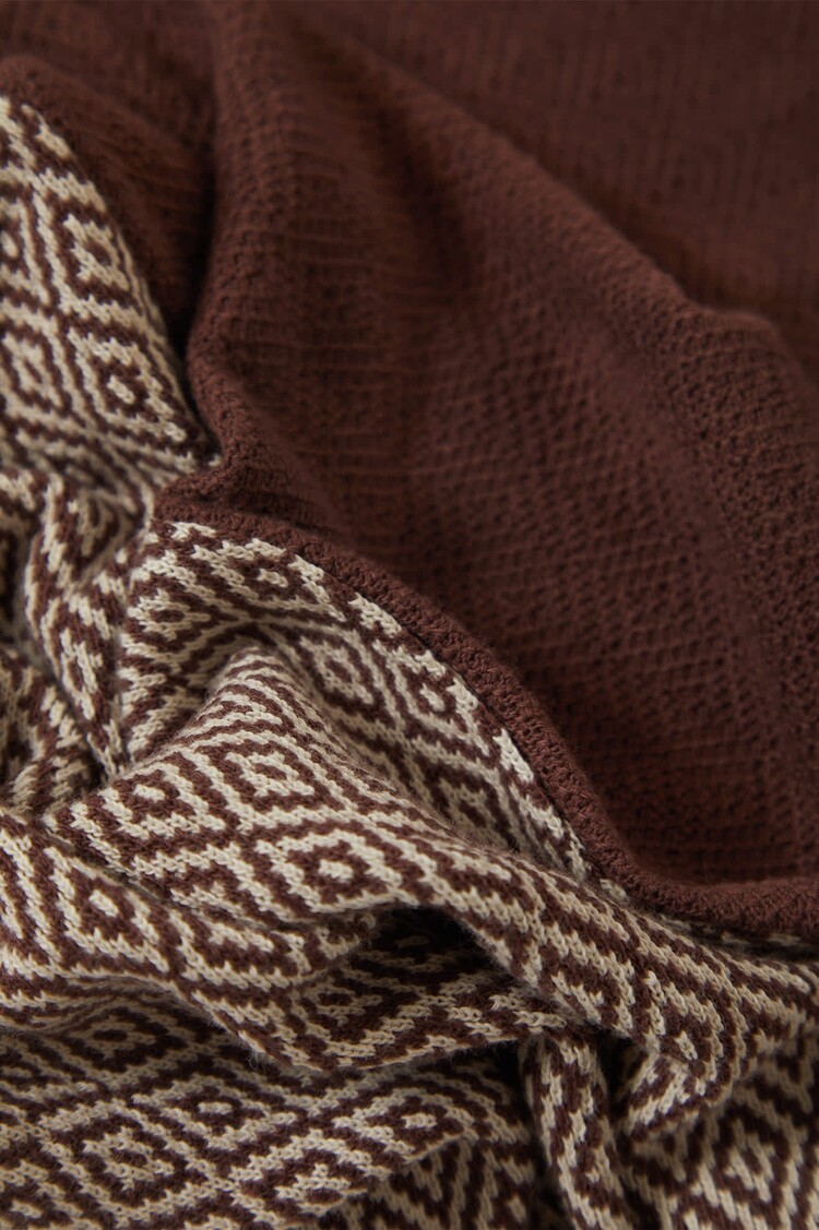 Brixton Theo Jacquard S/S Polo | Chocolate/Off White