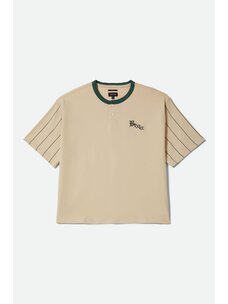 Brixton Boxy Baseball 1/2 Sleeve Tee | Whitecap/Primal Green