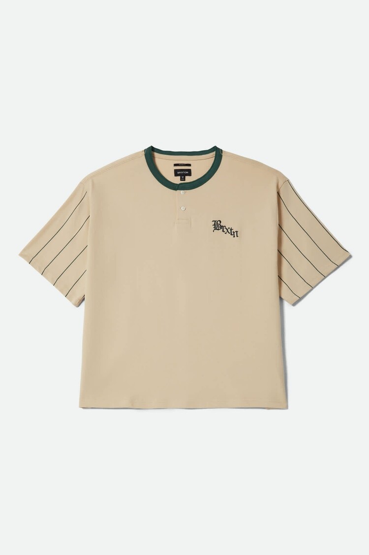 Brixton Boxy Baseball 1/2 Sleeve Tee | Whitecap/Primal Green