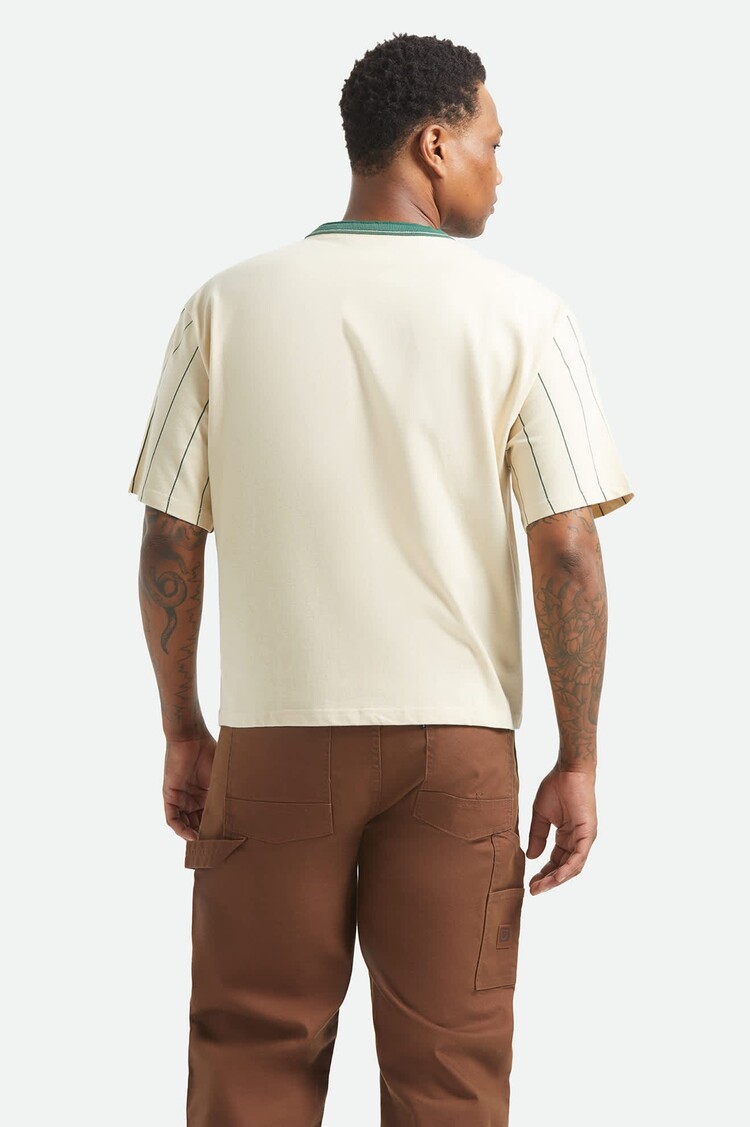 Brixton Boxy Baseball 1/2 Sleeve Tee | Whitecap/Primal Green