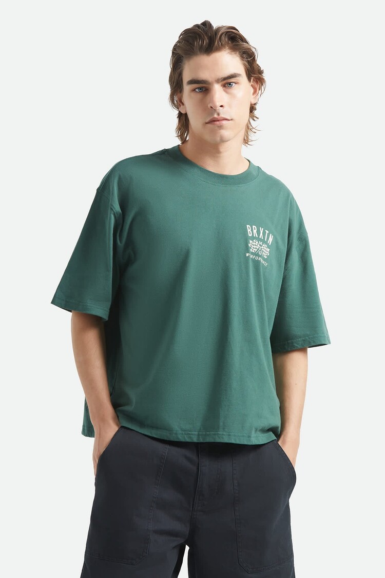 Brixton Brixton Primary S/S Cropped Tee | Primal Green