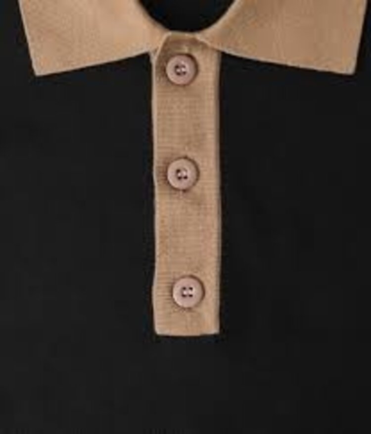 Former Former Expansion Knit Polo | Black/Bronze