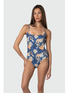 TEAMLTD Ribbed Swimsuit | Blue Hibiscus
