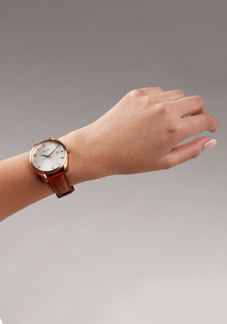 Nixon Thalia Leather Rose Gold/White
