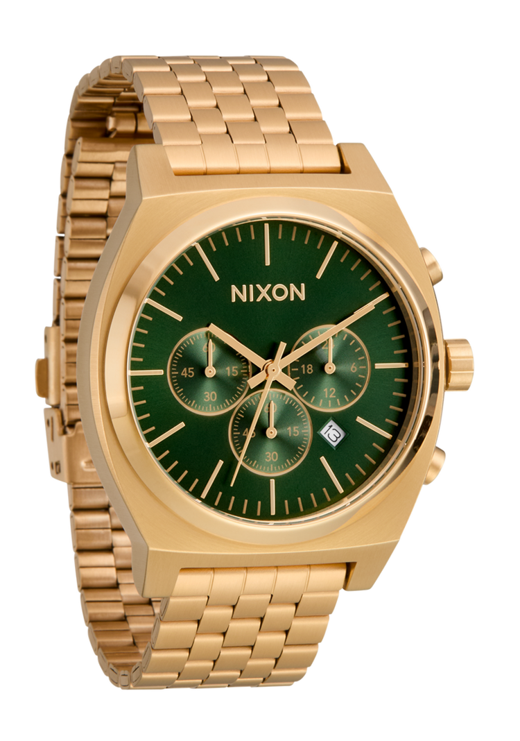 Nixon Nixon Time Teller Chrono | Gold / Green Sunray