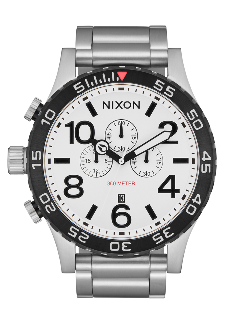 Nixon 51-30 Chrono | Silver / White Lume
