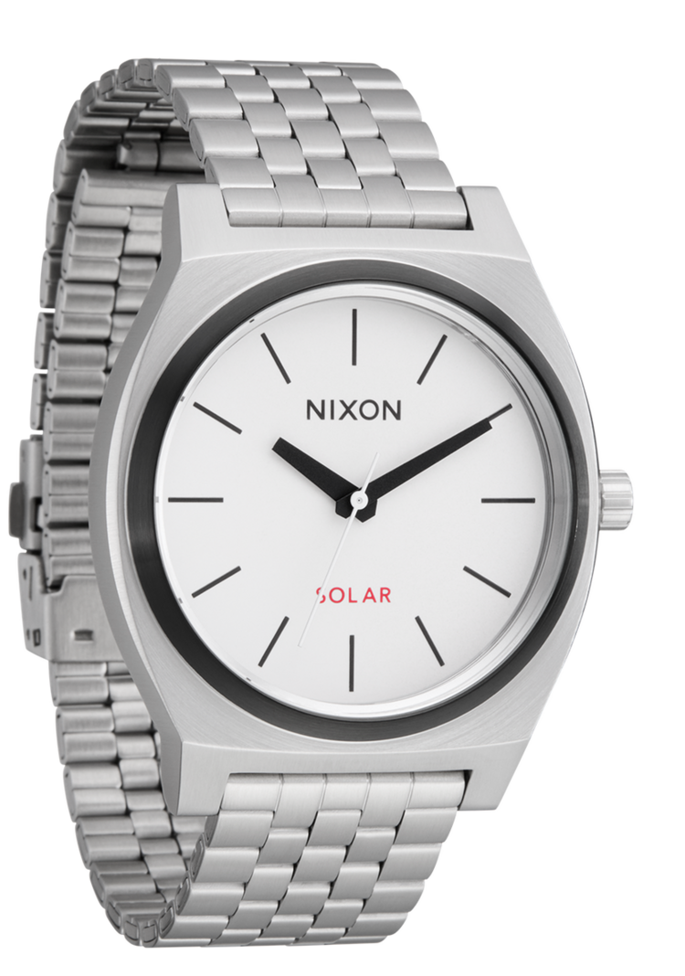 Nixon Time Teller Solar | Silver / White Lume