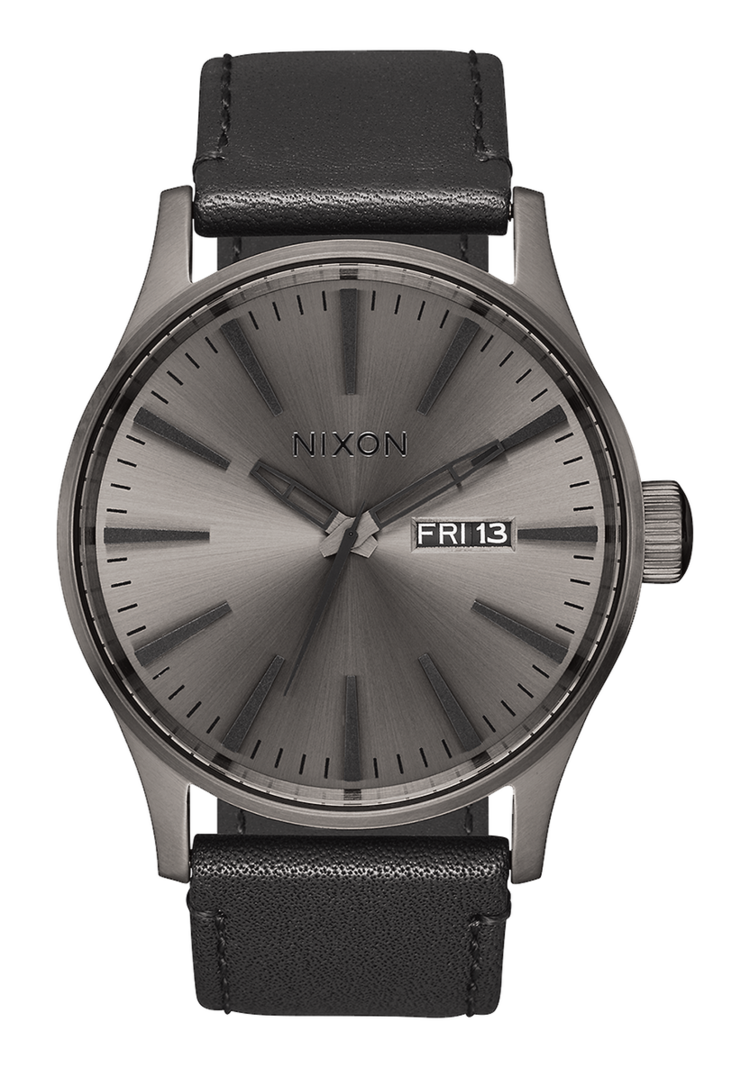 Nixon Nixon Sentry Leather | Gunmetal / Black