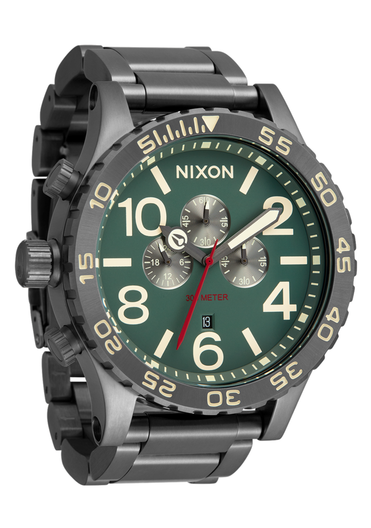 Nixon 51-30 Chrono | Light Gunmetal / Dk Forest