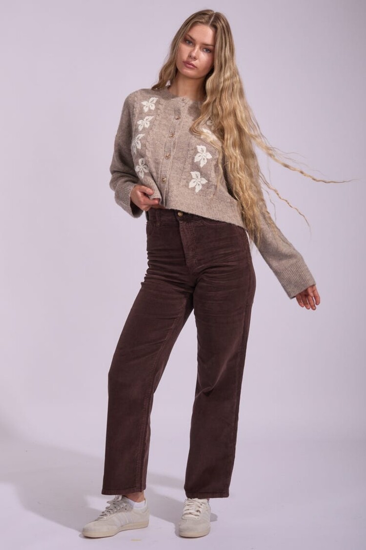 Rhythm RHYTHM BLANCA FLORAL CROP CARDIGAN NAT