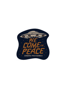 Sendero Provisions Co. We Come In Peace Sticker | Navy