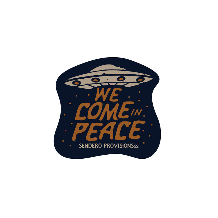 Sendero Provisions Co. We Come In Peace Sticker | Navy