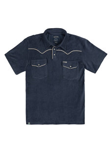 Sendero Provisions Co. Cantina Terry Polo Short Sleeve Shirt | Vintage Indigo