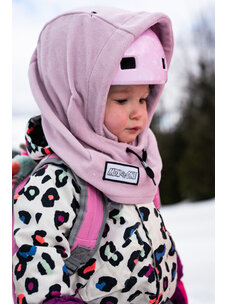 MDXONE Kids' Over The Helmet Balaclava Soft Plush | Beige / Pink