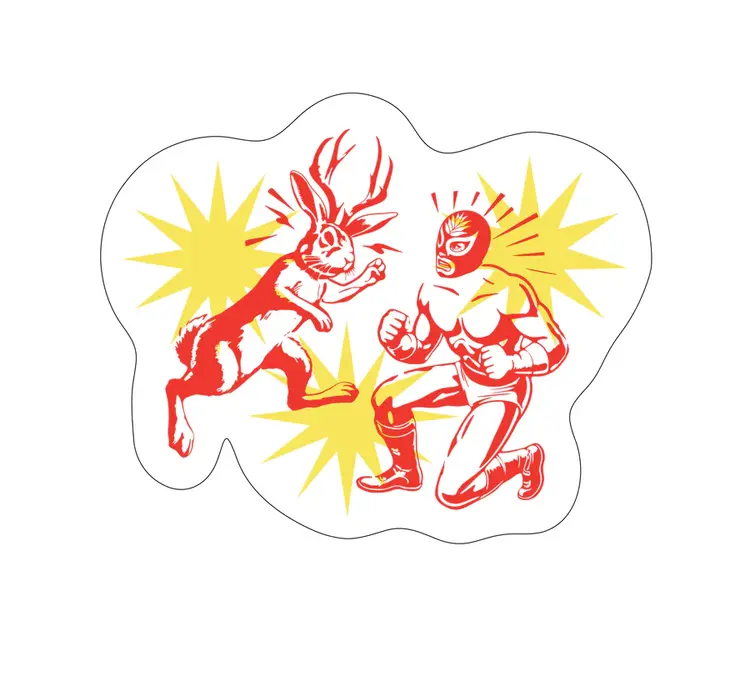 Sendero Provisions Co. Lucha Libre Sticker | White