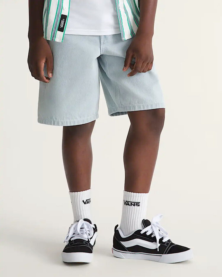 Vans Boys Check-5 Baggy Denim Short | Blue Ice