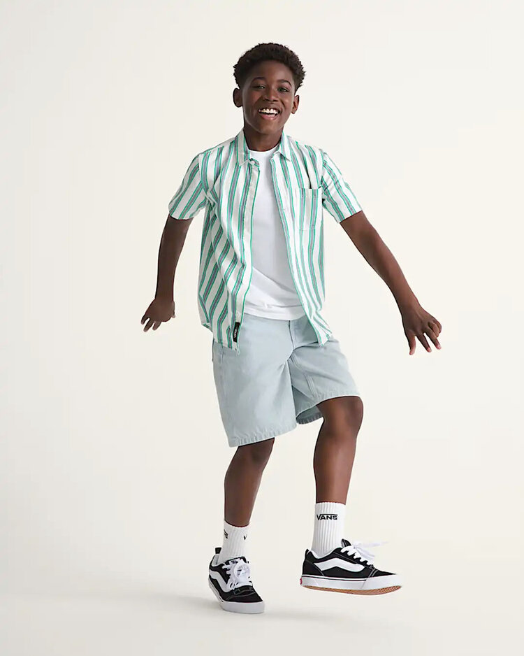 Vans Boys Check-5 Baggy Denim Short | Blue Ice