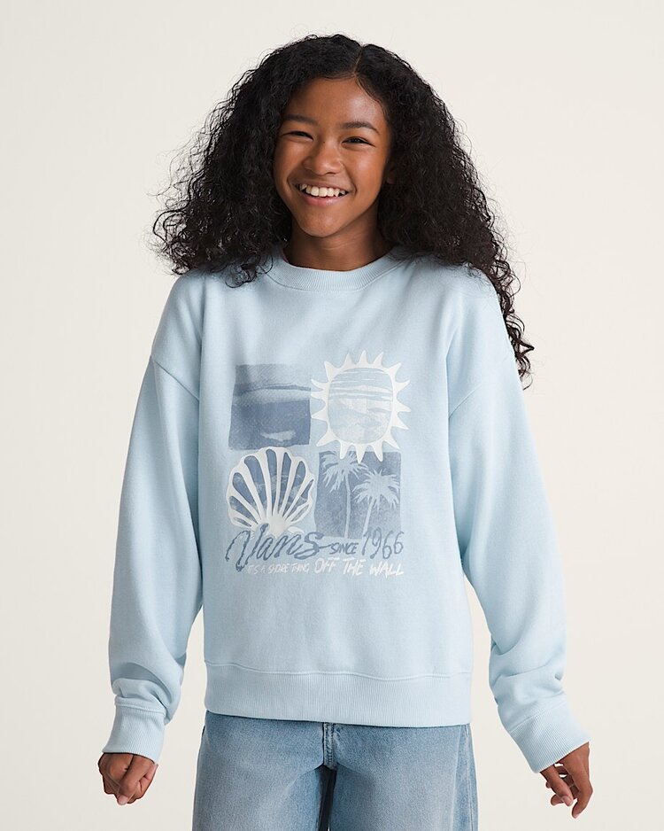 Vans Girl's Shore Thing Oversize Crew | Dawn Mist