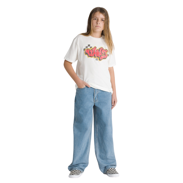 Vans Boys Check-5 Loose Denim Pant | Stonewash Blue