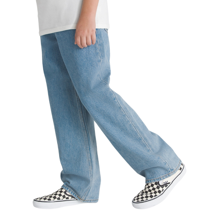 Vans Boys Check-5 Loose Denim Pant | Stonewash Blue