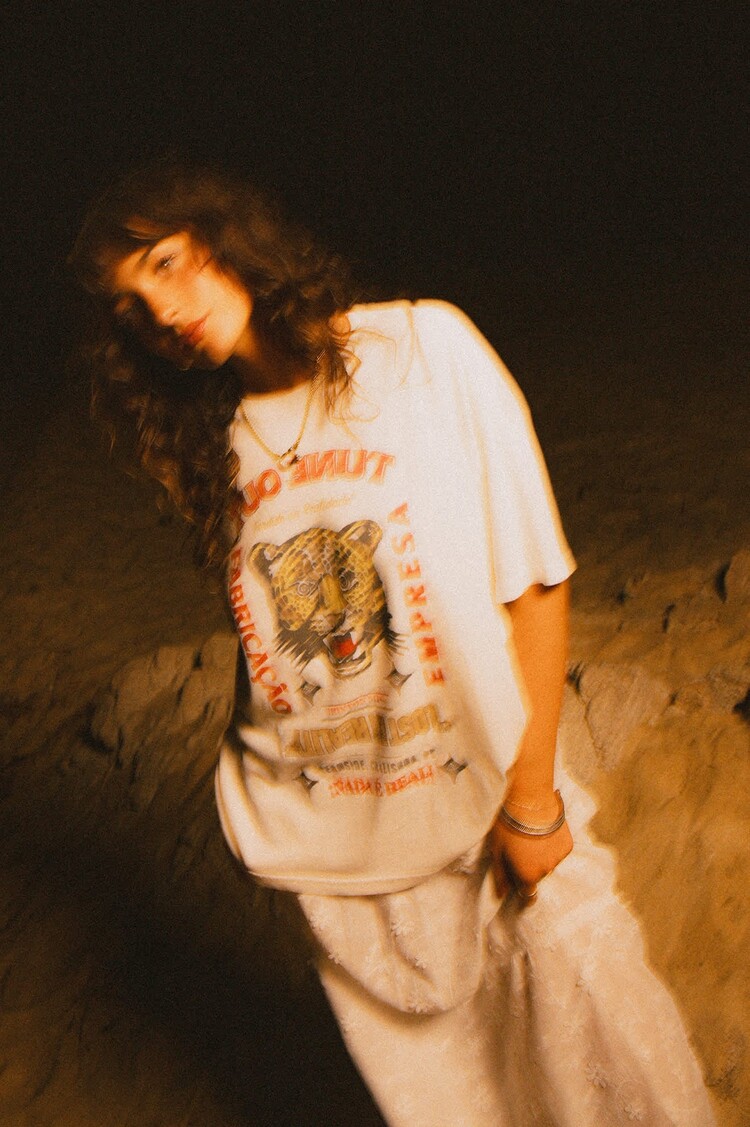 Brixton The Getaway Oversized Boyfriend T-shirt | Vintage White