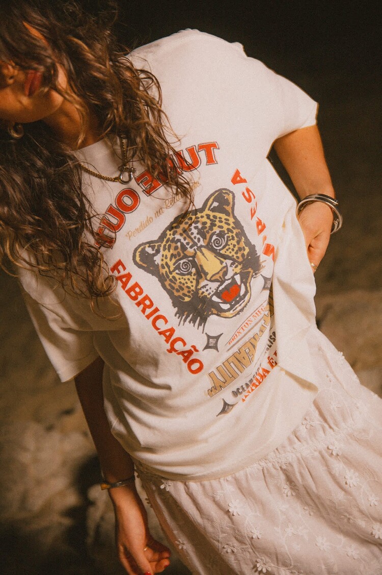 Brixton The Getaway Oversized Boyfriend T-shirt | Vintage White